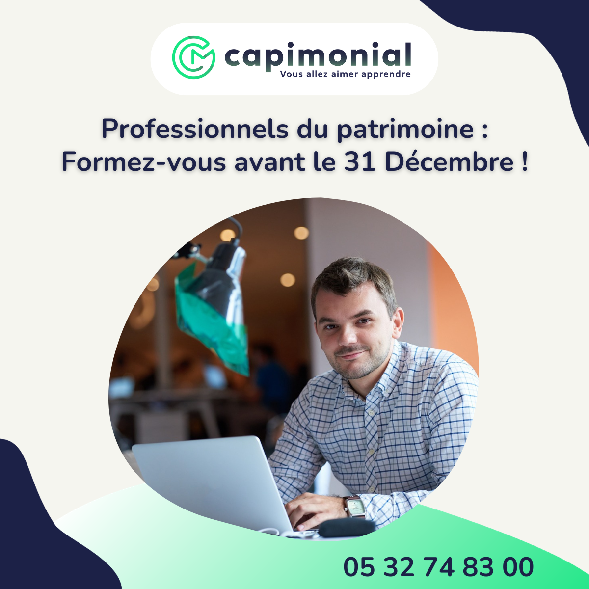 Formez-vous avant la fin de l'année avec Capimonial ! Compte à rebours pour les pros de la banque, assurance et immobilier. Conformité, avantages pros, flexibilité.